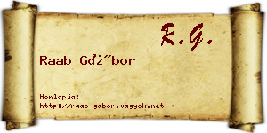 Raab Gábor névjegykártya